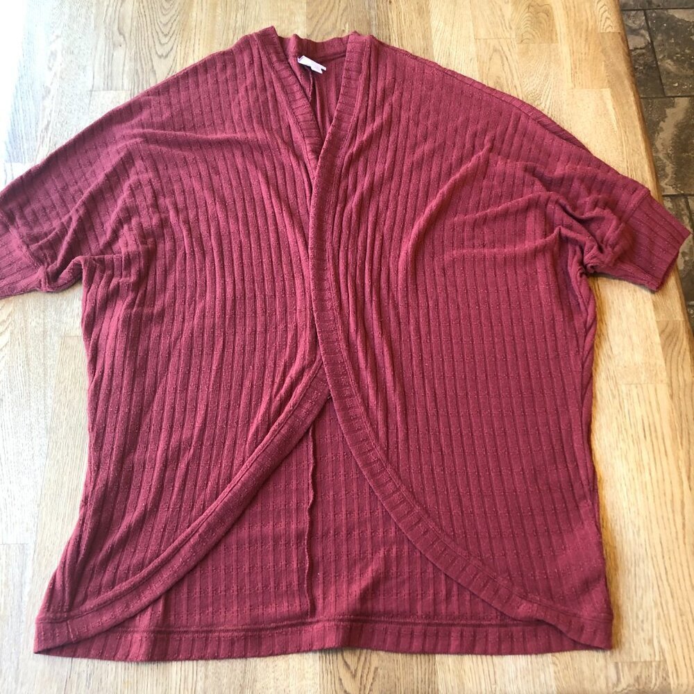 Lularoe Tracy Cocoon Cardigan Rust Red Size Large